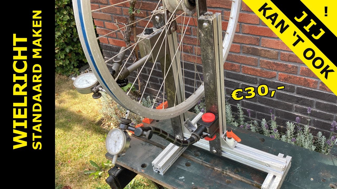 €30,- wielricht standaard - truing stand Preciray DIY #mountainbike