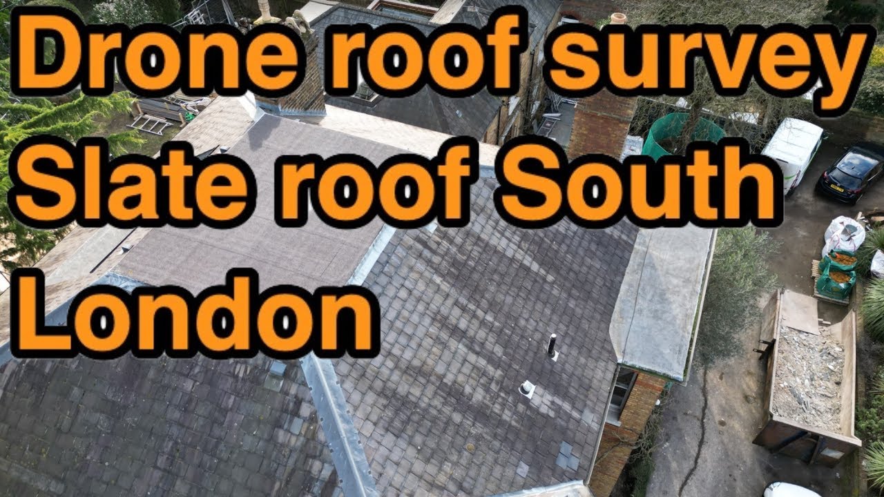 Drone roof survey of a slate roof in Tooting London