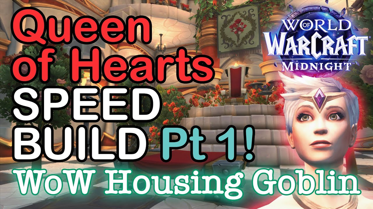 Speed Build WoW Player Housing | Queen of Hearts Garden | Alice in Wonderland Themed Build