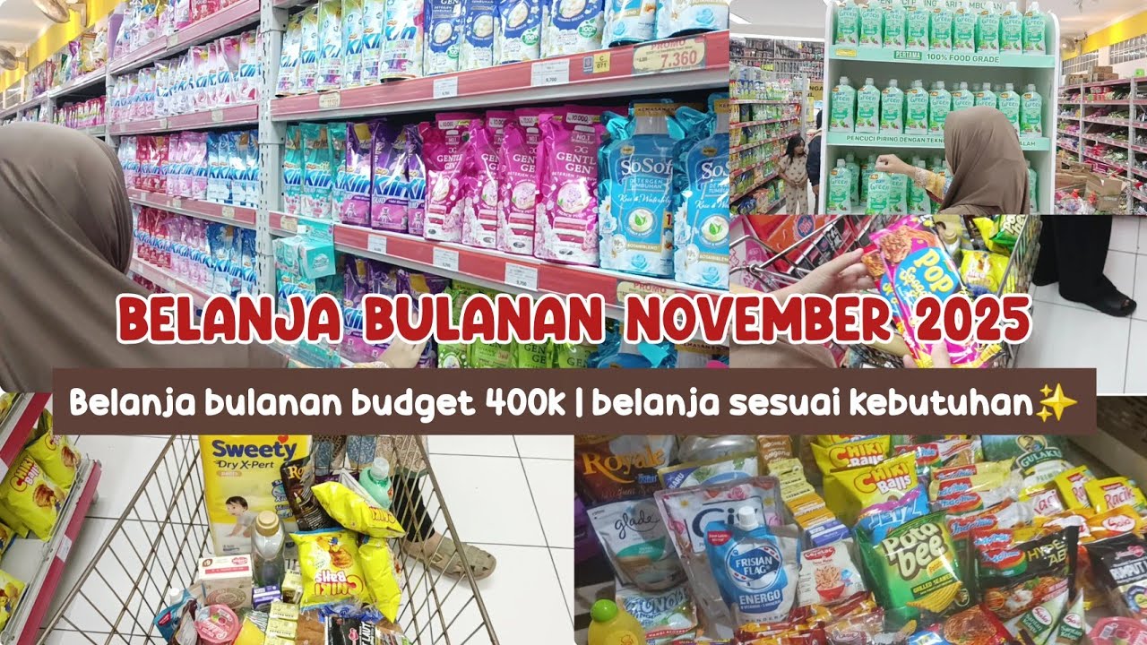 Belanja Bulanan November 2025 | Belanja Bulanan Budget 400k ✨️