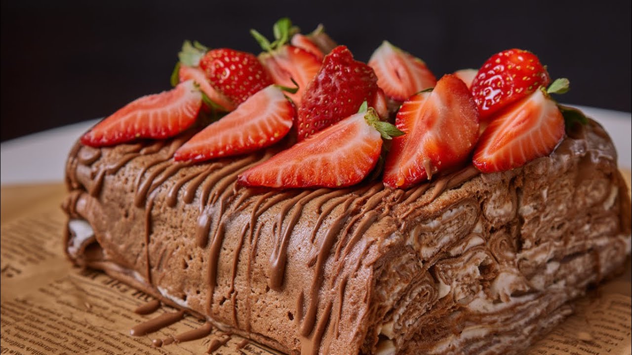 Ein Bissen – und du kannst nicht mehr aufhören! 😱 Schokoladen-Crêpe-Torte Rezept 🍫🍓