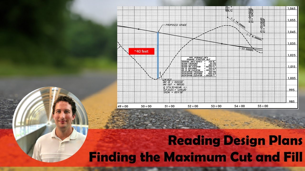Reading Highway Design Plans - Finding the Maximum Cut and Fill