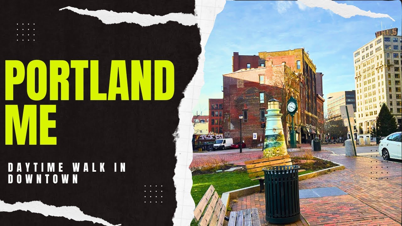 Portland, ME | Daytime Walk 4K | Downtown EP1| Sunny Winter Morning