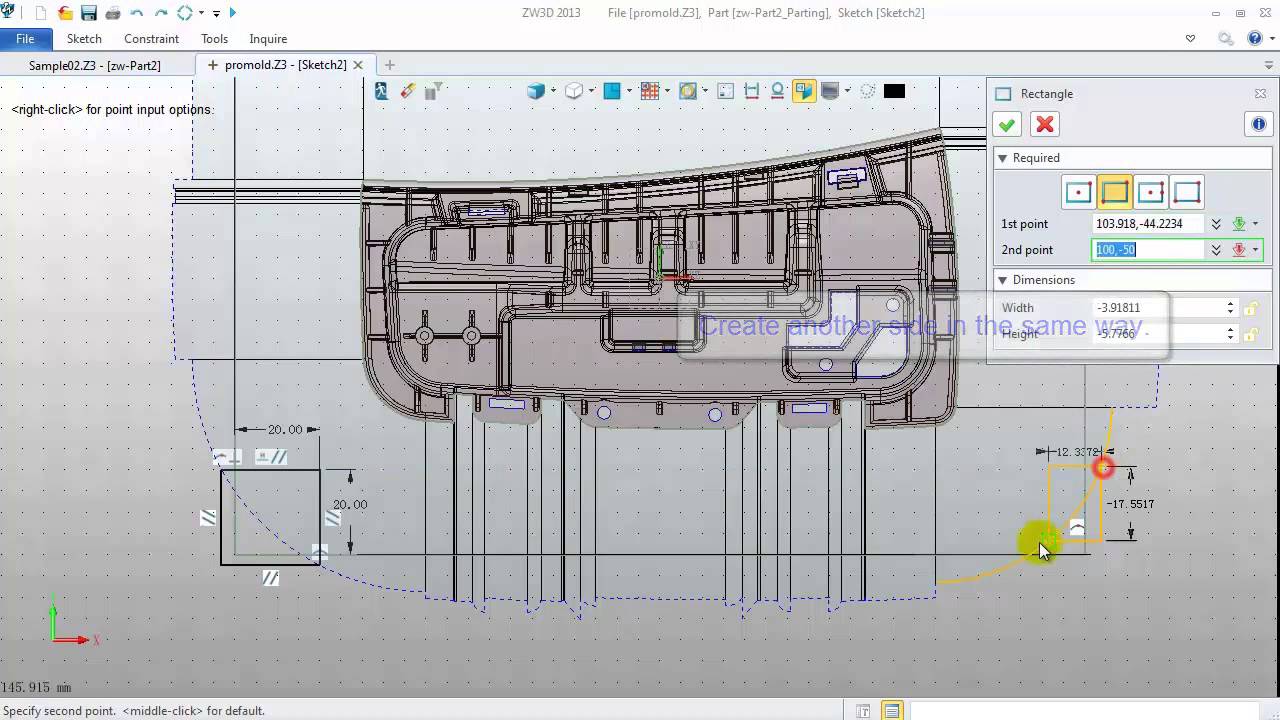 Mold tutorial for ZW3D 2013 - 1. Parting design