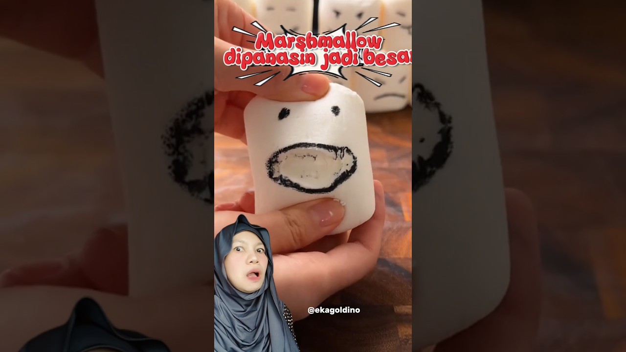Marshmallow Dipanasin Bisa Mangap Dan Besar #shorts #marshmallow