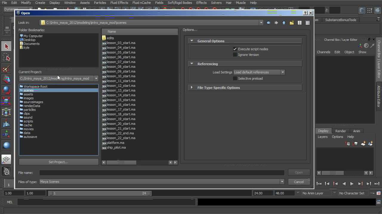 Introduction to Maya 2012 Tutorial - Creating your first Maya project