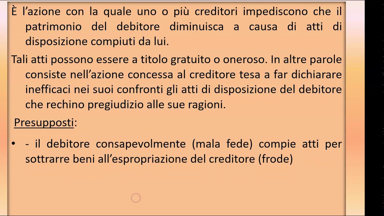 MEZZI DI CONSERVAZIONE DELLA GARANZIA PATRIMONIALE: AZIONE SURROGATORIA E AZIONE REVOCATORIA