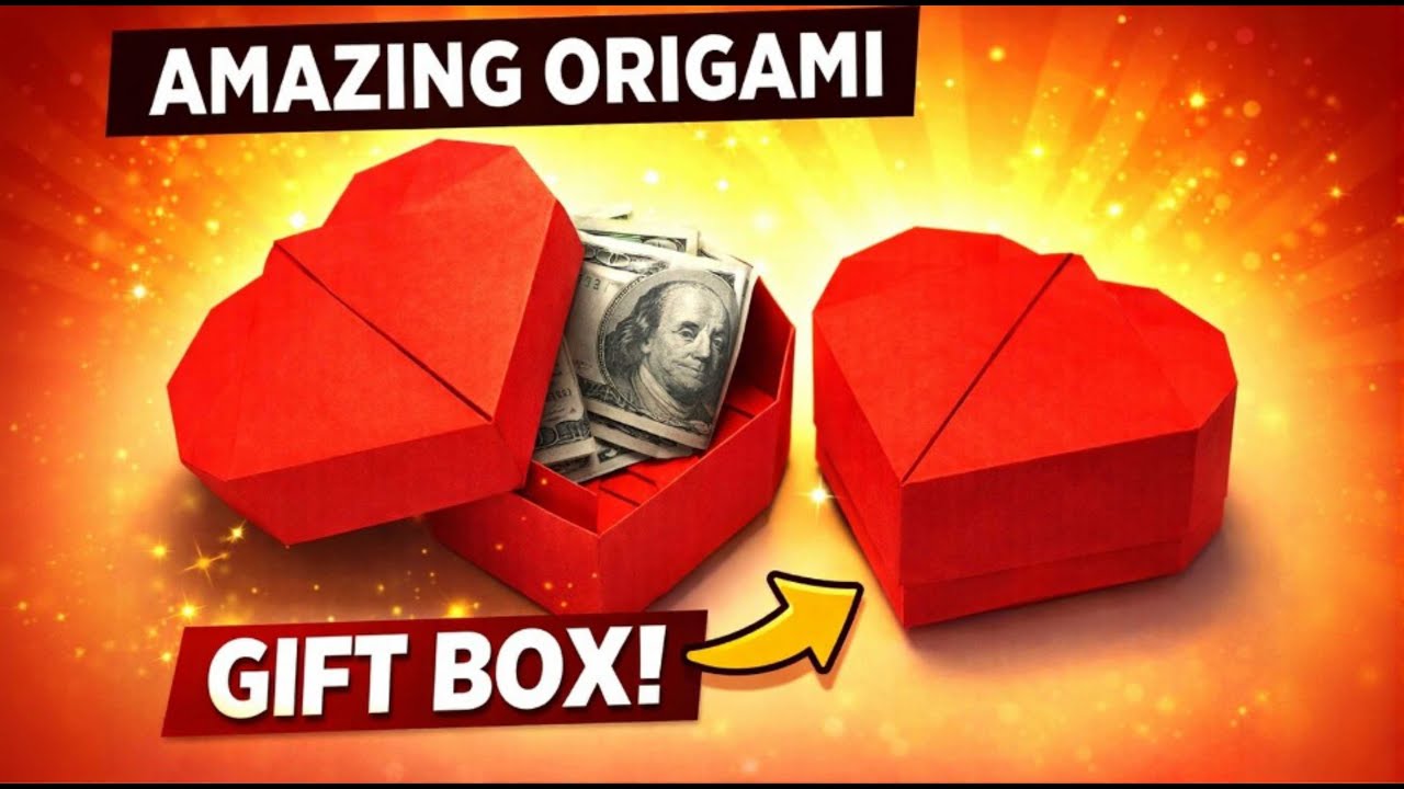 Easy Origami Heart Box! Perfect Christmas Gift 🎄