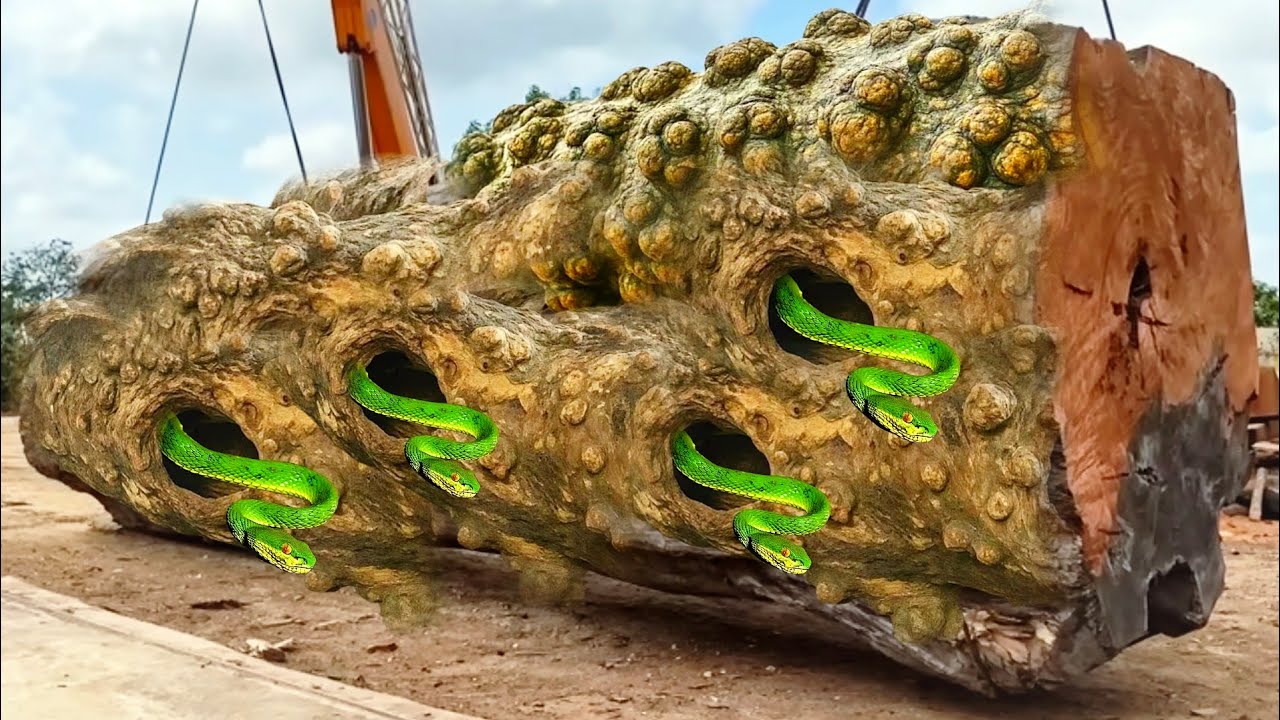 KAYU BESAR YANG MENAKUTKAN! Proses menggergaji pohon besar yang bernilai RIBUAN DOLAR