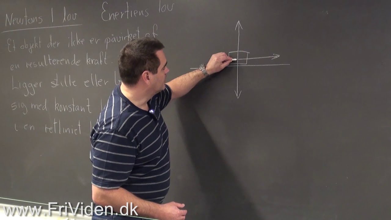 Newtons f&oslash;rste lov med eksempel