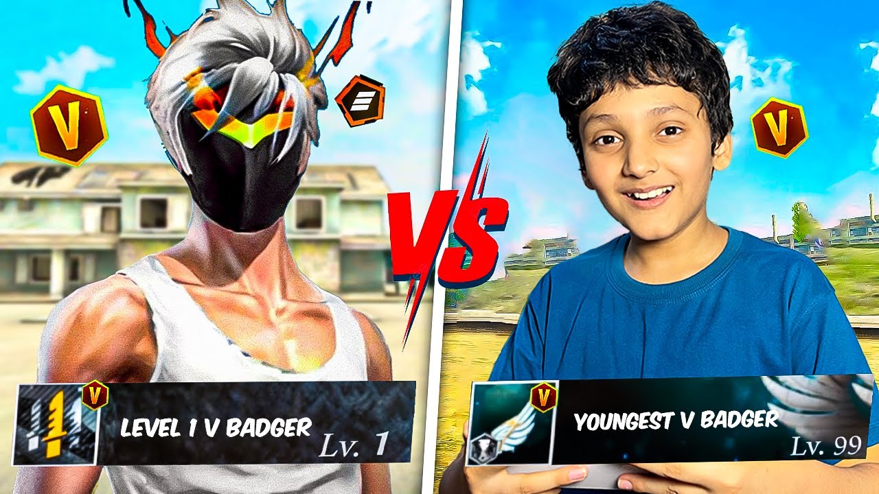 Level 1 V Badger 🥵 vs Youngest V Badger 💀 in Free Fire 🔥🔥