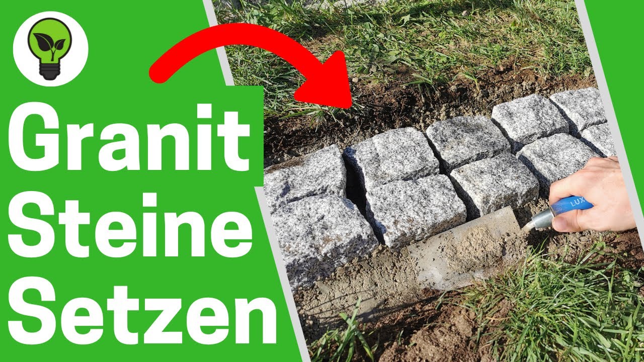 Granitsteine Verlegen Rasenkante ✅ GENIALE ANLEITUNG: Wie Natursteine als Mähkante in Beton Setzen?