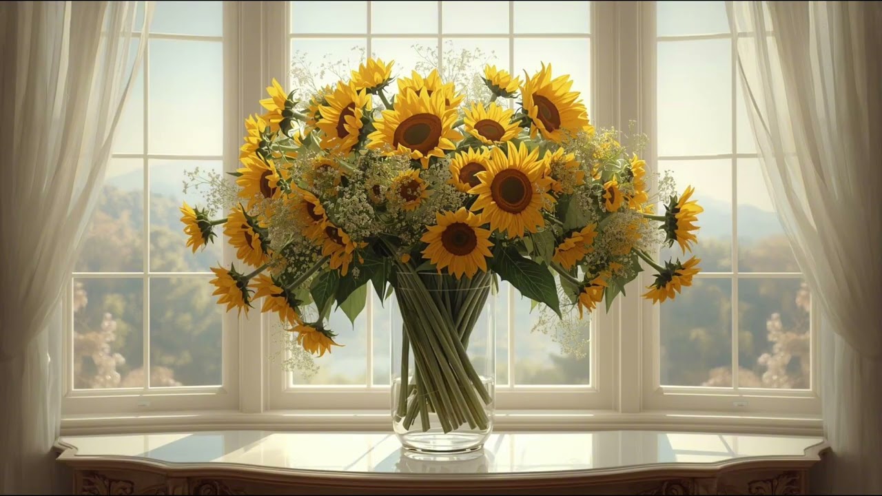 Golden Sunflower Screensaver 🌻 | Peaceful, Relaxing Ambience