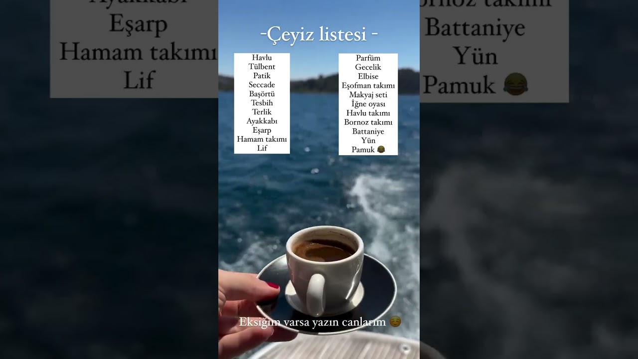 &Ccedil;eyiz listesi 😍merak ettikleriniz insta storyde #&ouml;zlemlina&ouml;z #springonshorts