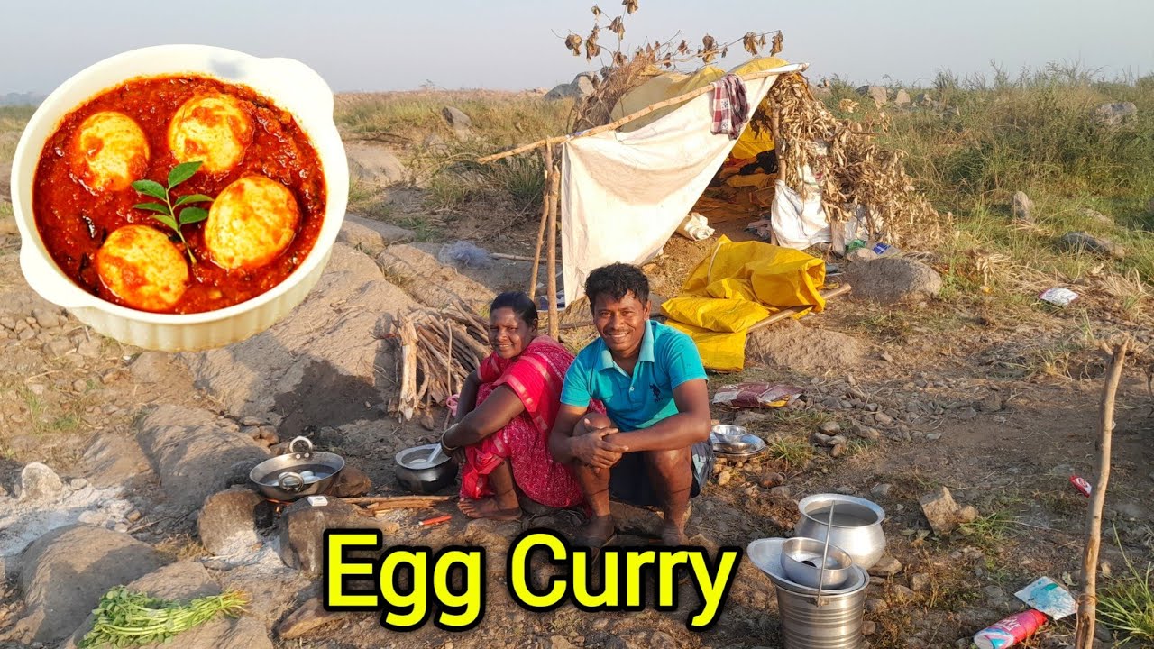 Egg Curry, Village Cooking, Couple Camping 