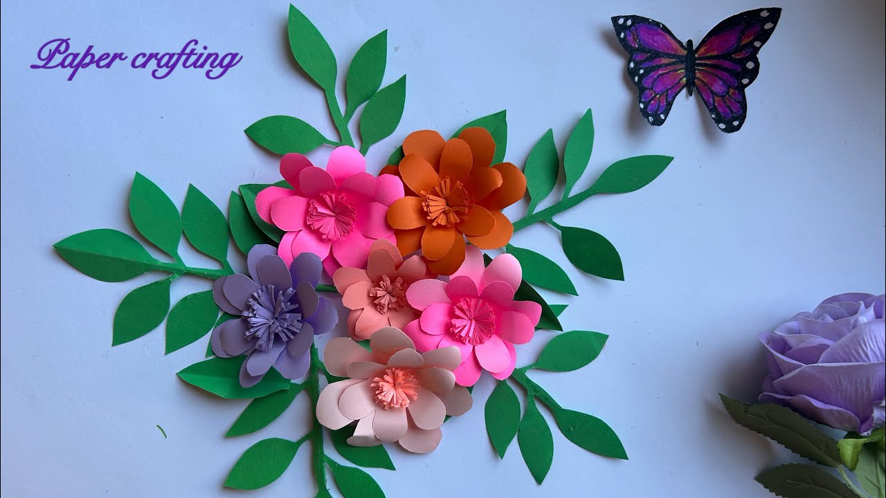 DIY paper flowers craft idea | easy crafting with paper 