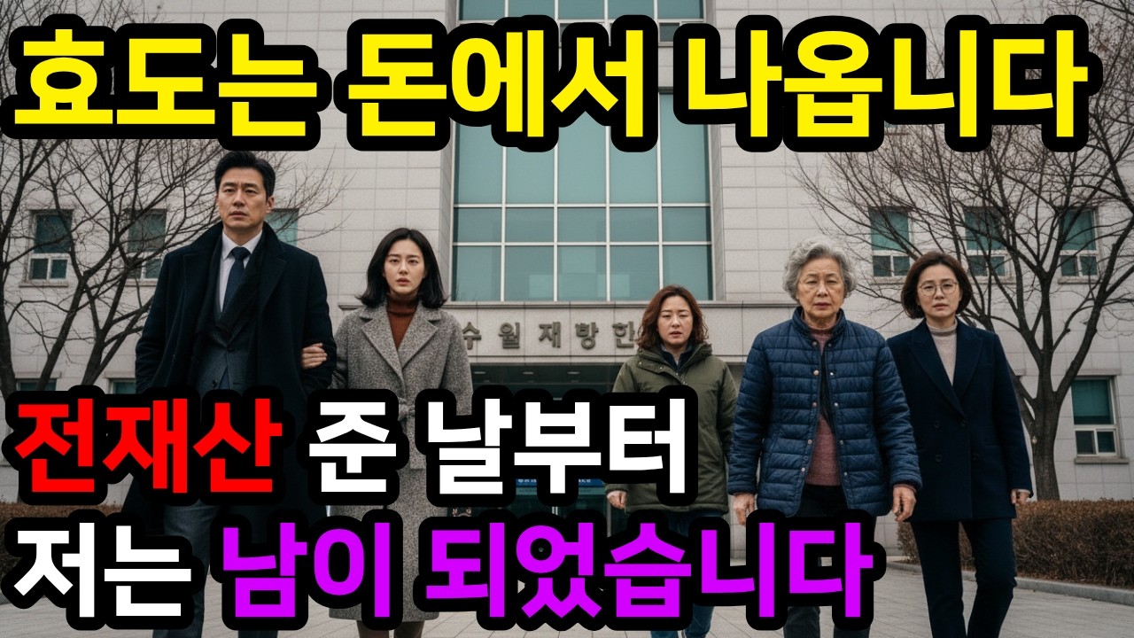효도는 돈에서 나옵니다. 전재산 준 날부터 저는 남이 되었습니다.