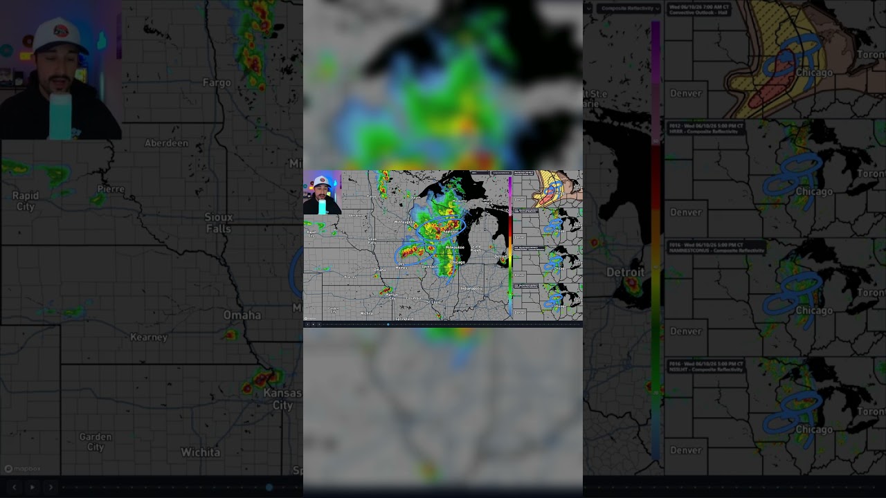 Severe Weather Timing Today... 6.10.26 #severeweather #tornado #hail #midwest #minneapolis #chicago