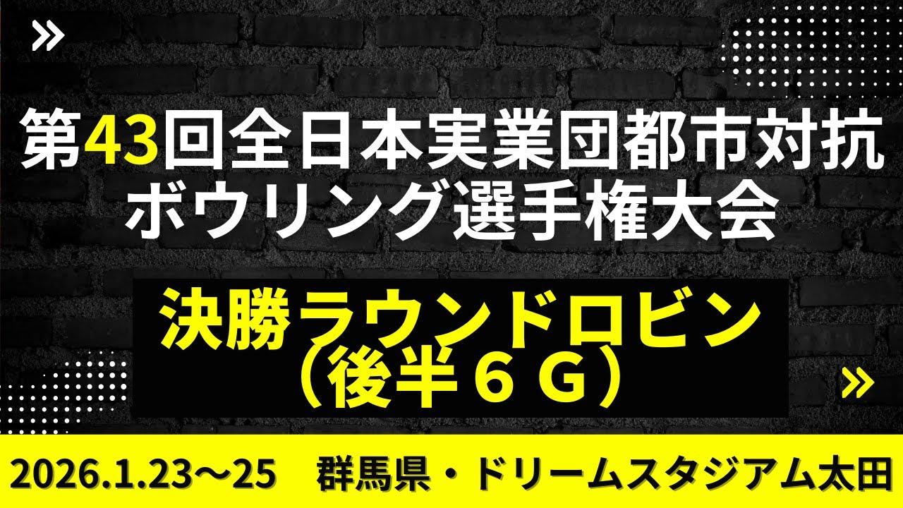 【15～18L】第43回全日本実業団都市対抗ボウリング選手権大会　決勝ラウンドロビン（後半６G)