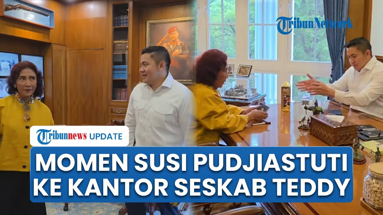 Momen Hangat Seskab Bertemu Eks Menteri KKP Susi Pudjiastuti, Teddy Rebutan Cokelat dengan Pegawai