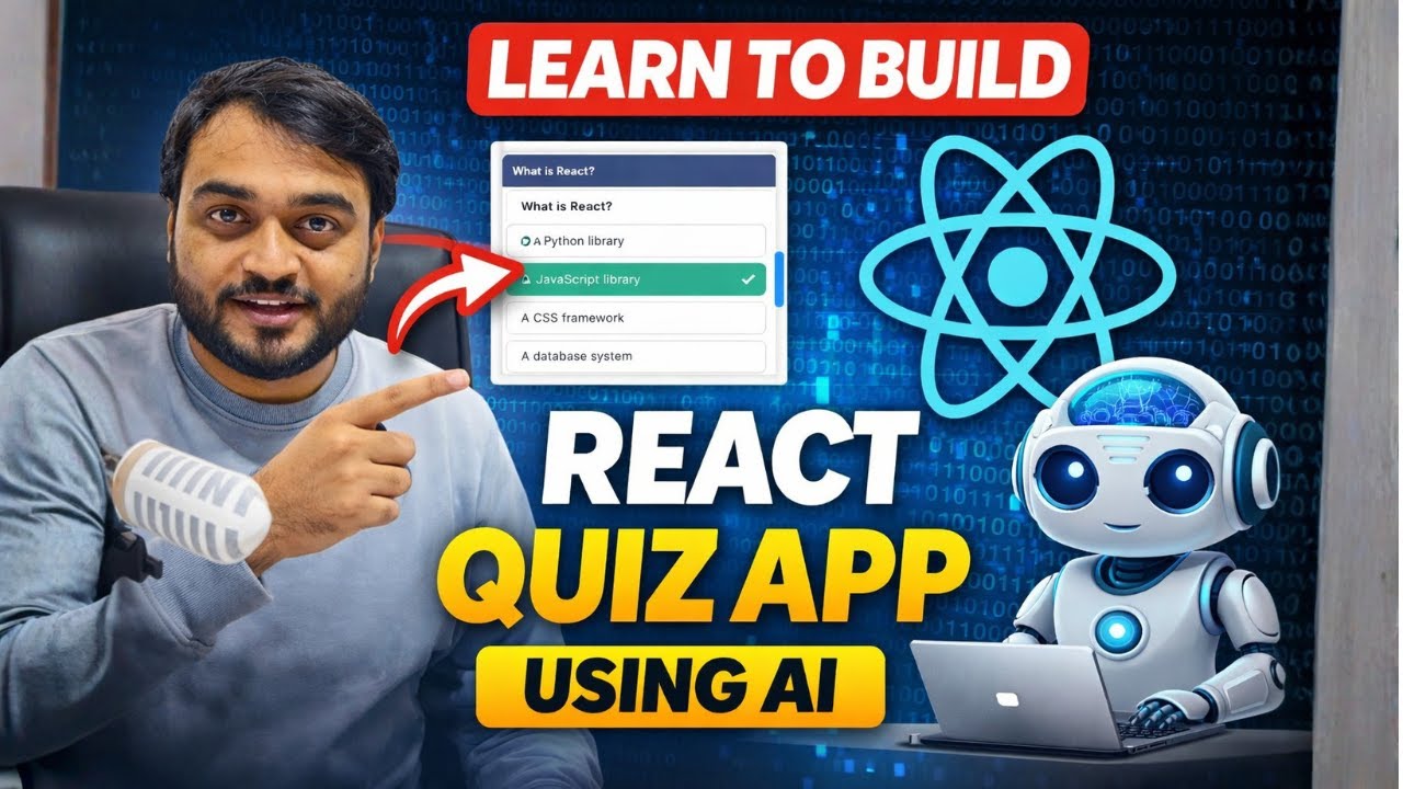 Day-76/100 Build Quiz App Using AI || React NextJS Tutorial for Beginners in Hindi