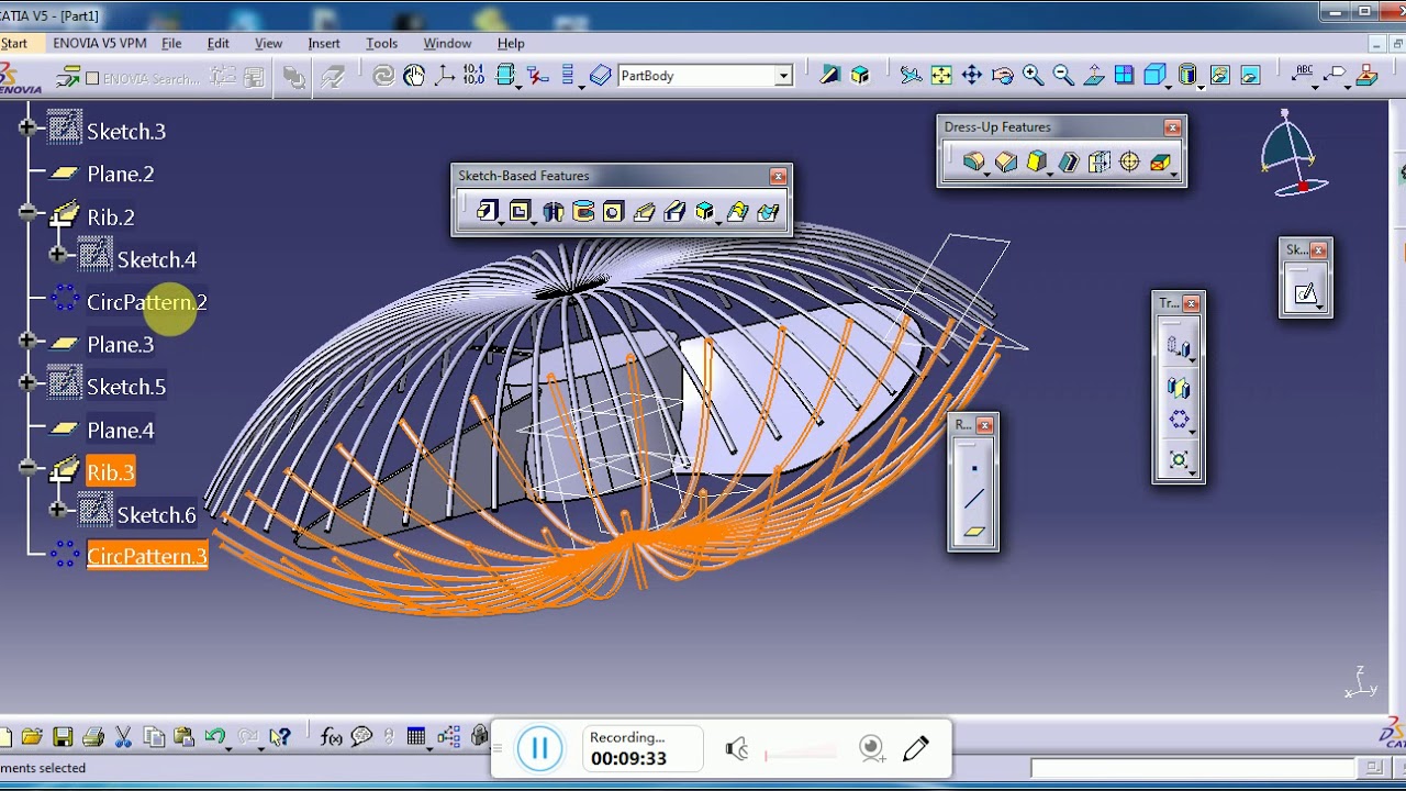 how to draw a table fan in catia V5