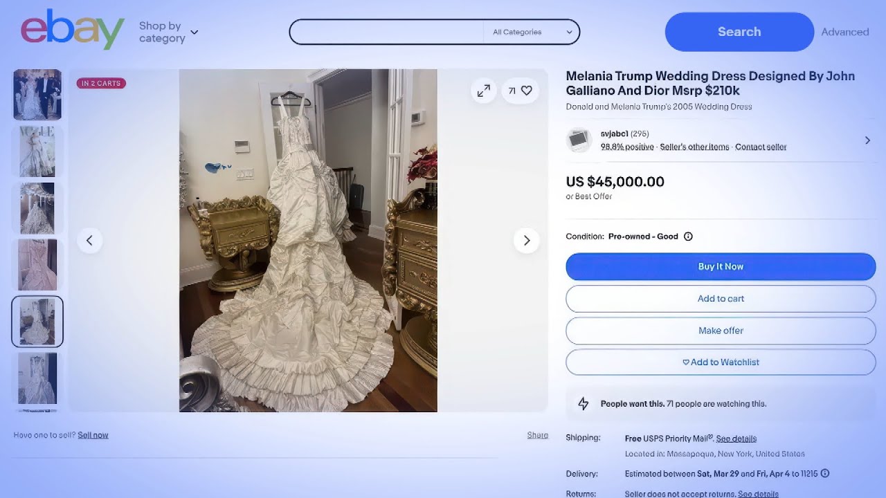 Melania Trump's Wedding Dress Appears to Be Listed on eBay for $45k