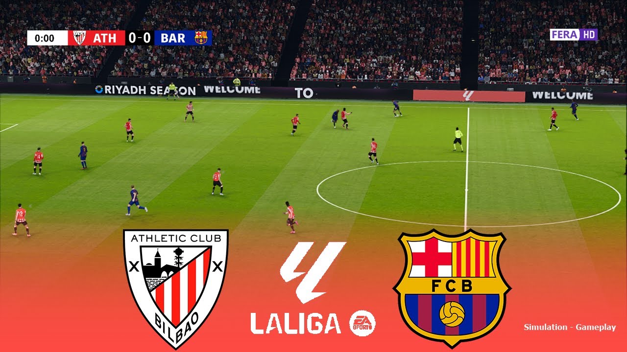 ATHLETIC BILBAO vs BARCELONA Live | La Liga 2026 | 07 March 2026 | Simulation PES 2021 Gameplay