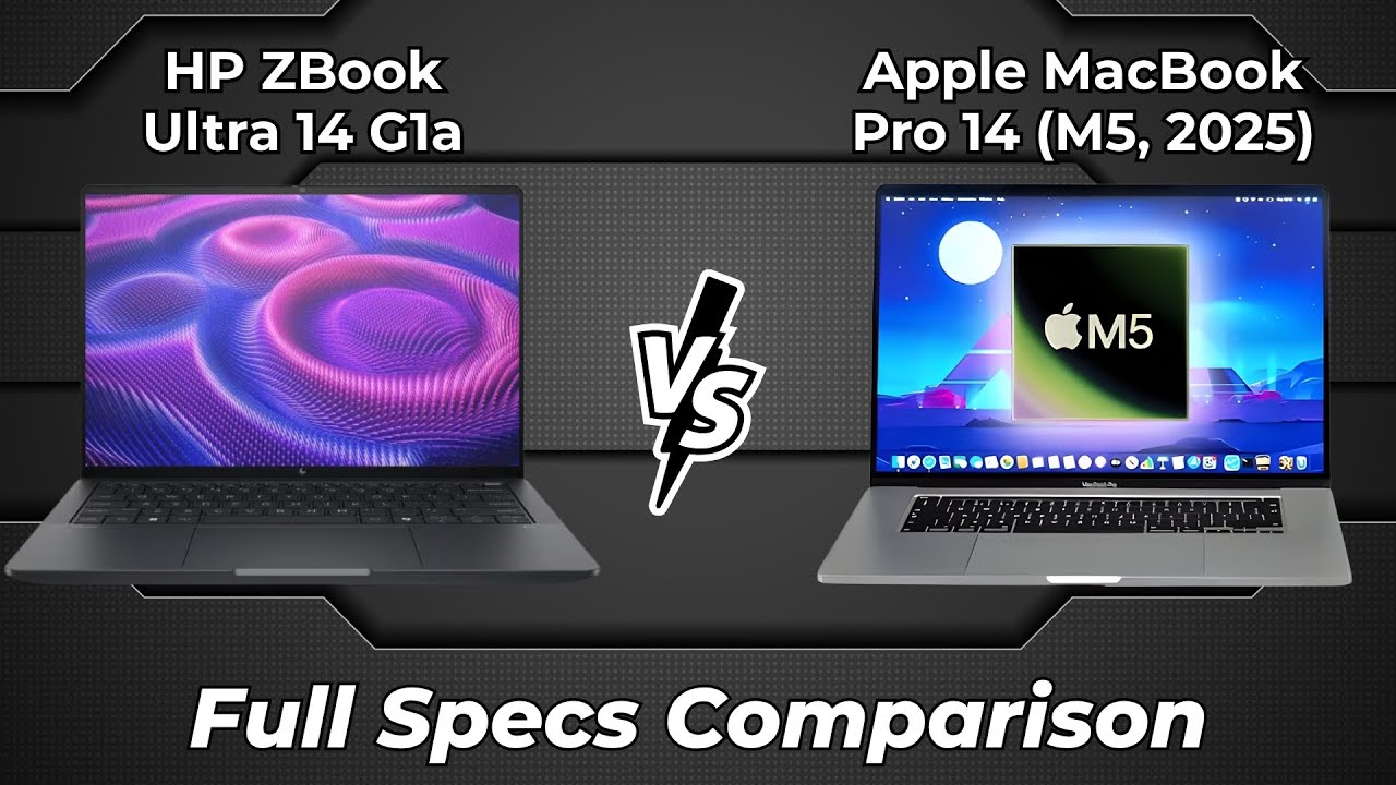 HP ZBook Ultra 14 G1a vs Apple MacBook Pro 14 M5 2025 🔥 Full Specs Comparison