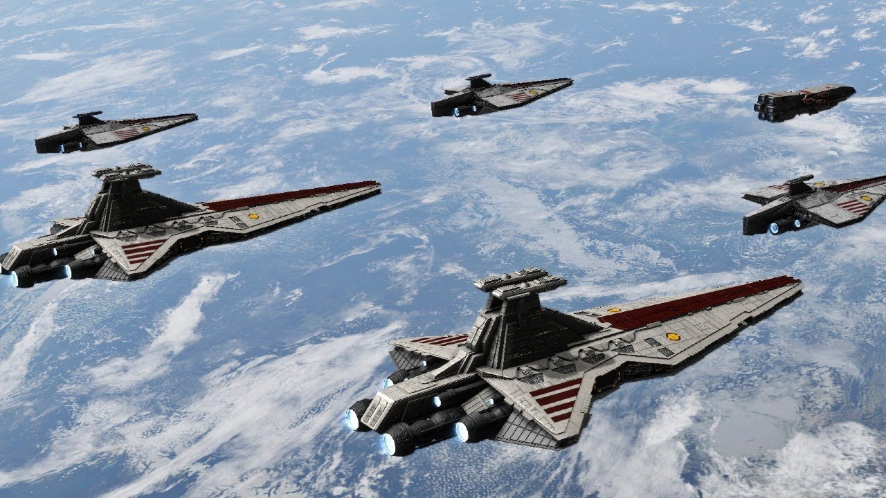 Galactic Republic Fleet vs Sith Empire Fleet - Star Wars: Empire At War Remake NPC Battle