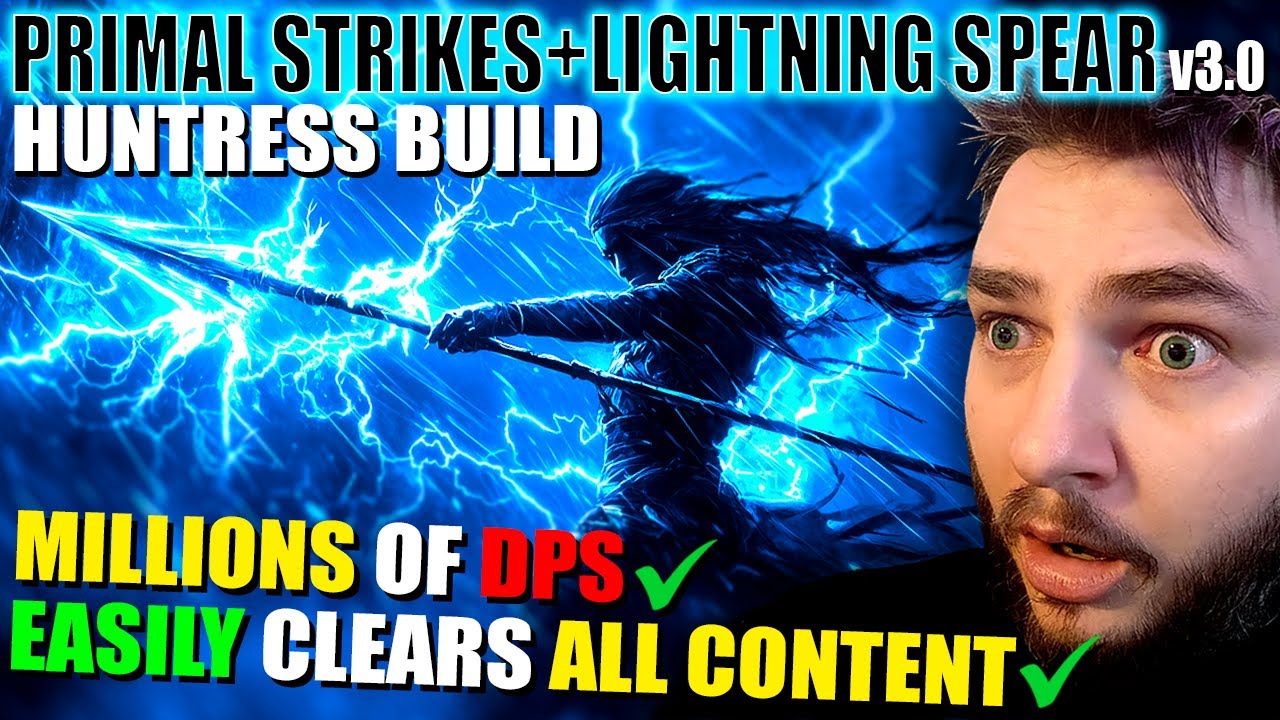 Path of Exile 2 - PRIMAL STRIKES x LIGHTNING SPEAR v3.0 Сборка Охотницы (ОЧЕНЬ СИЛЬНАЯ сборка Ама...