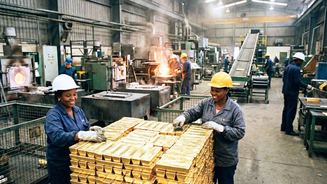 INSIDE A MODERN 24K GOLD FACTORY: HOW MINED ORE IS REFINED INTO SHINY GOLD BARS TODAY (FULL PROCESS)