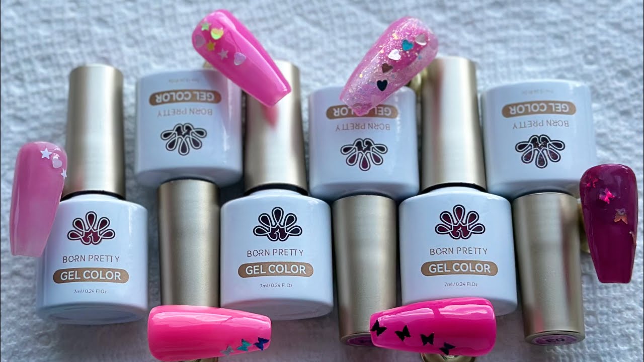 BORN PRETTY MILKY JELLY PINK GEL NAIL POLISH SET 🩷💖💝