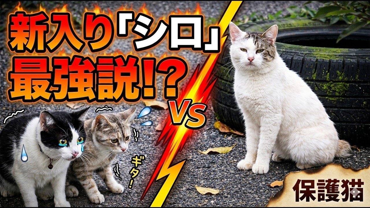 朝になると「ごはんちょうだい」と集まる保護猫たち。新入りシロが一番強いんです🐱