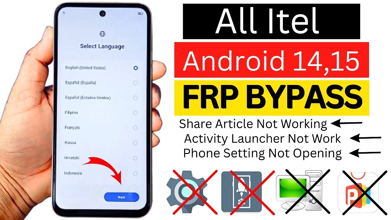 All Itel Android 14,15 Google/Frp Bypass Without PC - Setting Not Opening - No Share Article Working