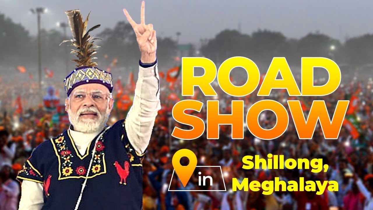 PM Shri Narendra Modi holds roadshow in Shillong, Meghalaya | 