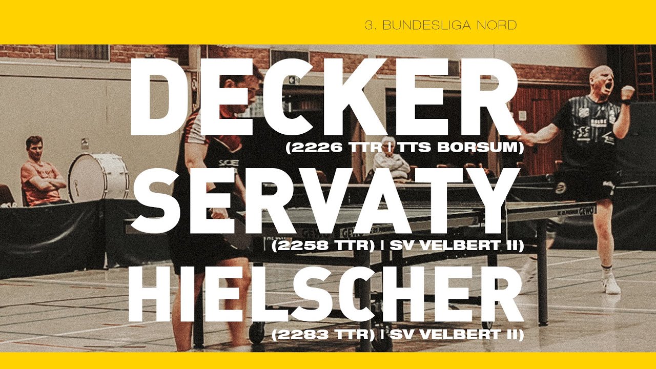 Patrick Decker vs. Michael Servaty & Lars Hielscher (3. Tischtennis Bundesliga Nord 2025/26)