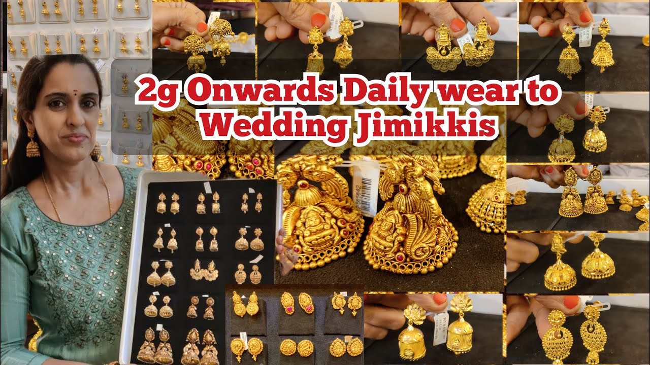2g Gold Jimikki | New model Light Weight Dailywear to Wedding Jhumkas| No Wastage No GST Scheme| NSK