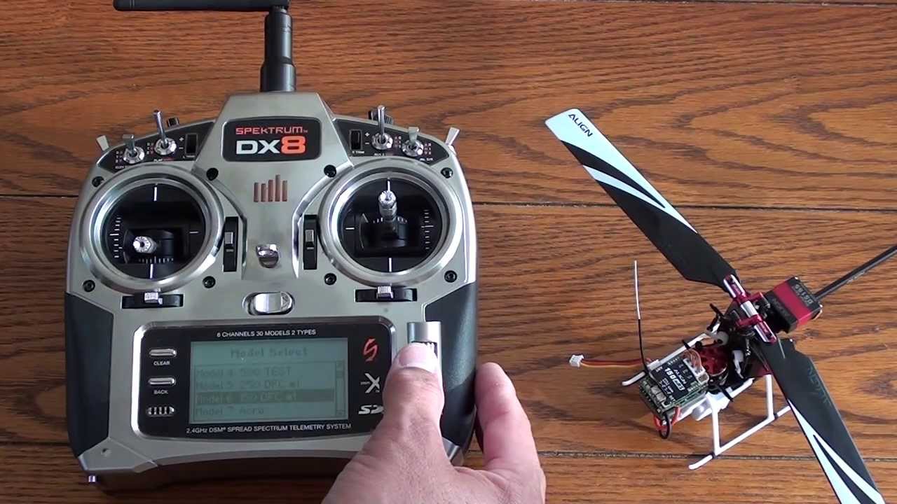 Trex 150 DFC Setup/ Bind Procedure for Spektrum Radio systems