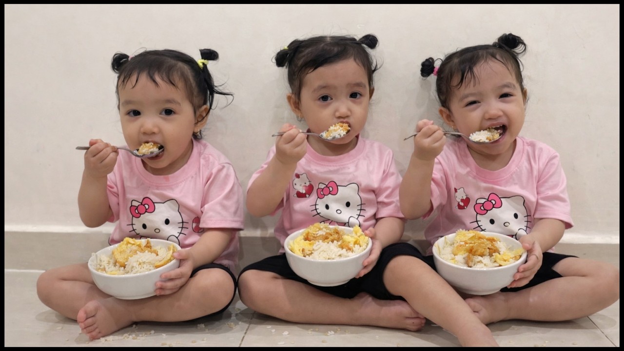 Món trứng chiên đơn giản của mẹ Yến Nhi khiến ba bé sinh ba say mê thưởng thức | BA NÀNG TIÊN