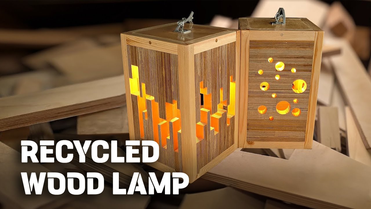 Изготовление переработанных деревянных ламп для настроения / DIY