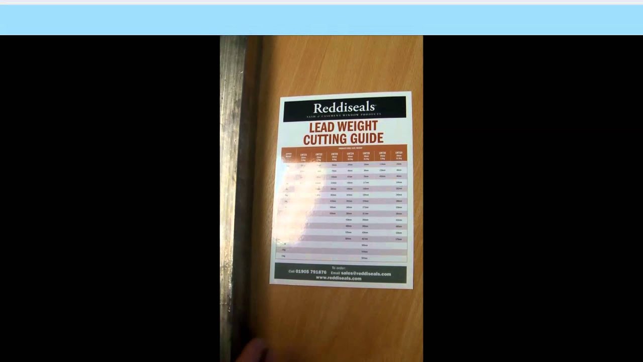 Reddiseals - How Much Lead Do You Require To Balance Your Sash Window?