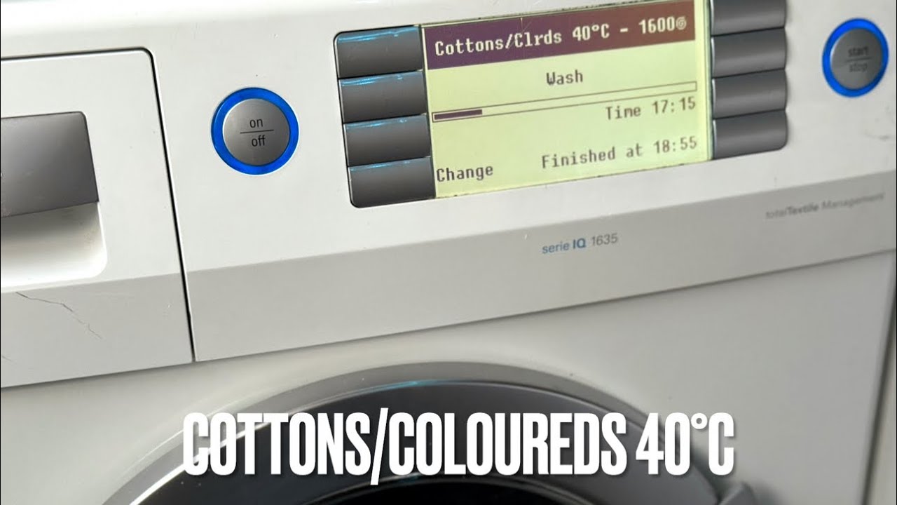 Siemens serie IQ WIQ1635GB - Cottons/Coloureds 40°C