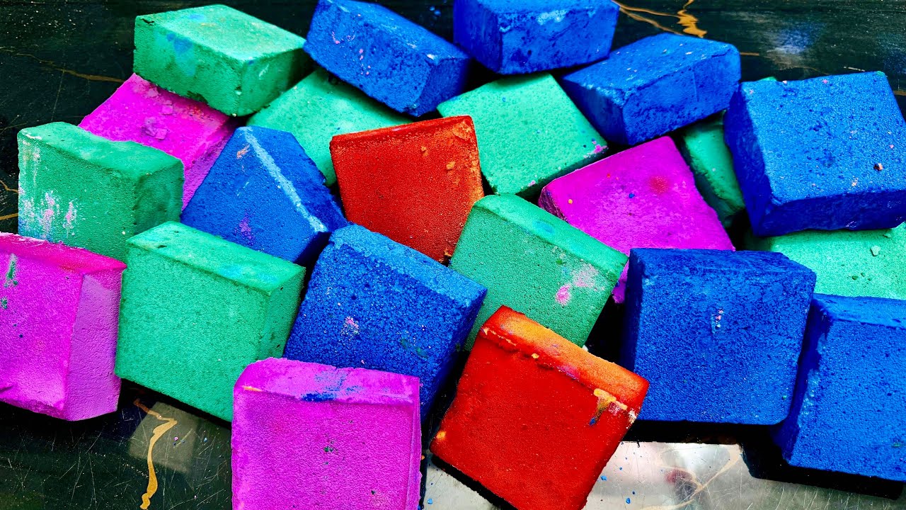 CC Dyed Chalk ASMR Reforms | Gym Chalk crush | Variety Color Dyed Chalk Crushing