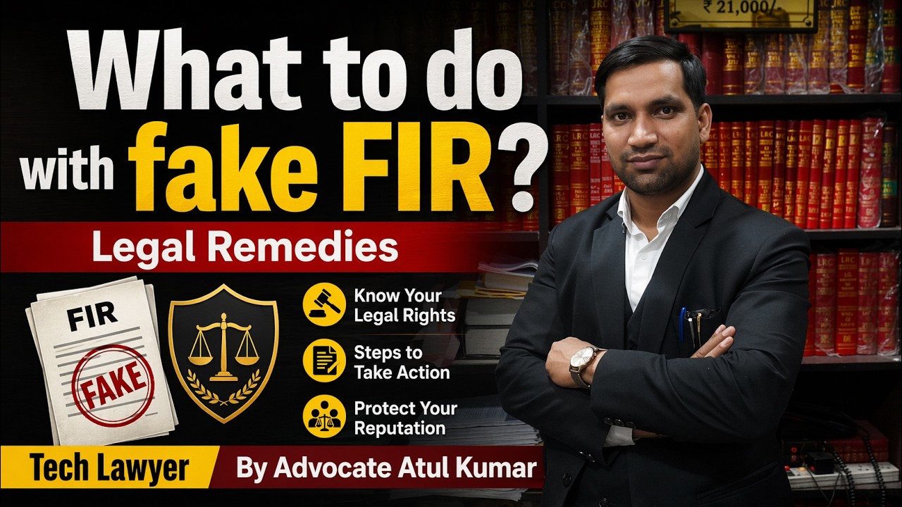 What to do with fake FIR? |Legal remedies |Tech Lawyer | By Advocate Atul Kumar