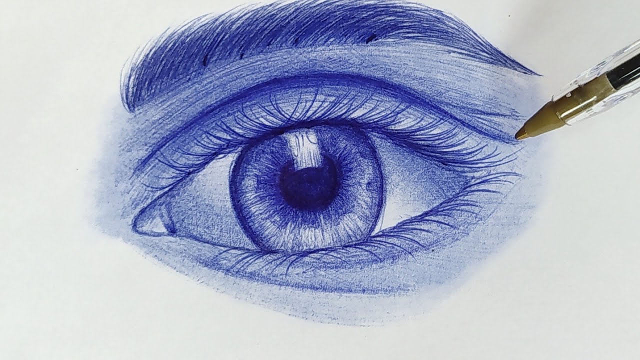 Desenho caneta bic olho - realista intermediário