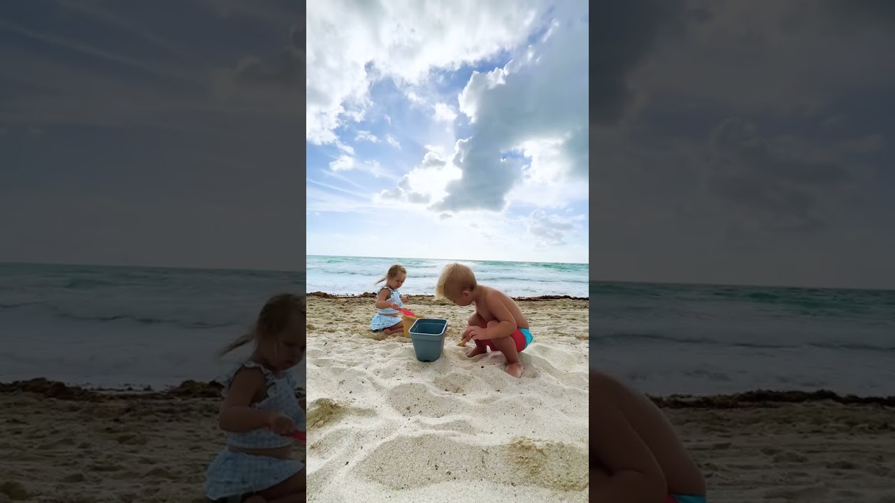 Seashells, sunshine, and sibling love! Kid's beach playdate is a masterpiece of joy and togetherness