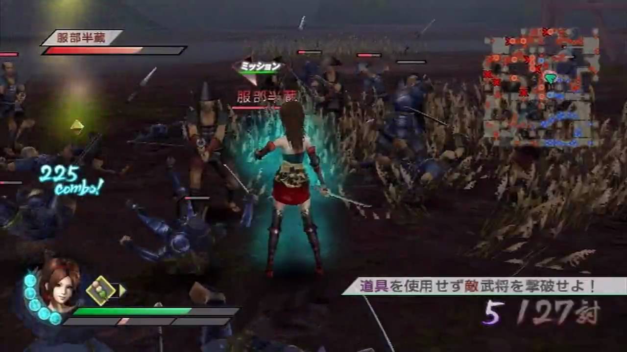 Samurai Warriors 3 (JPN) - Kaihime Gameplay (Chaos Difficulty) (Part 1/2) (HD)