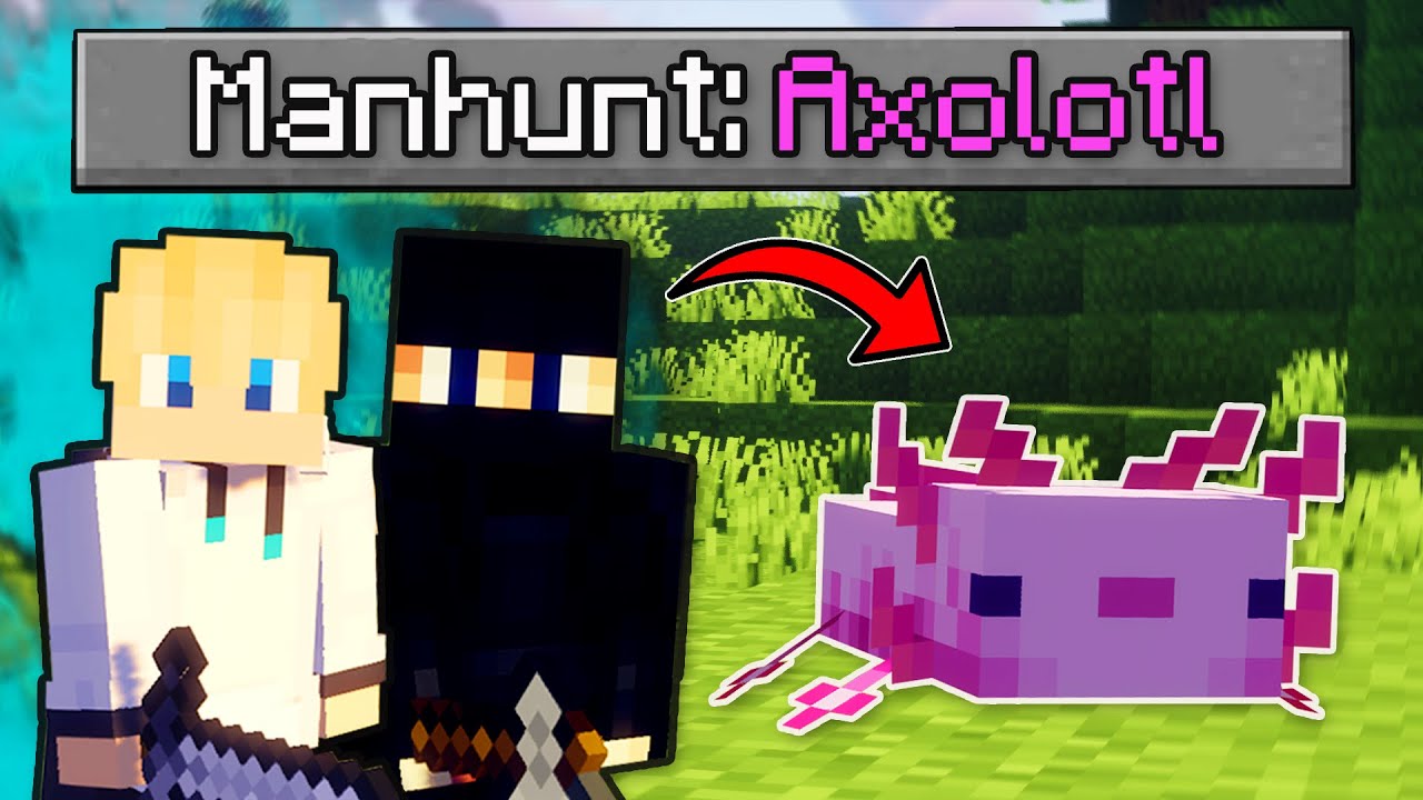 Minecraft Manhunt jako AXOLOTL s Trospym..