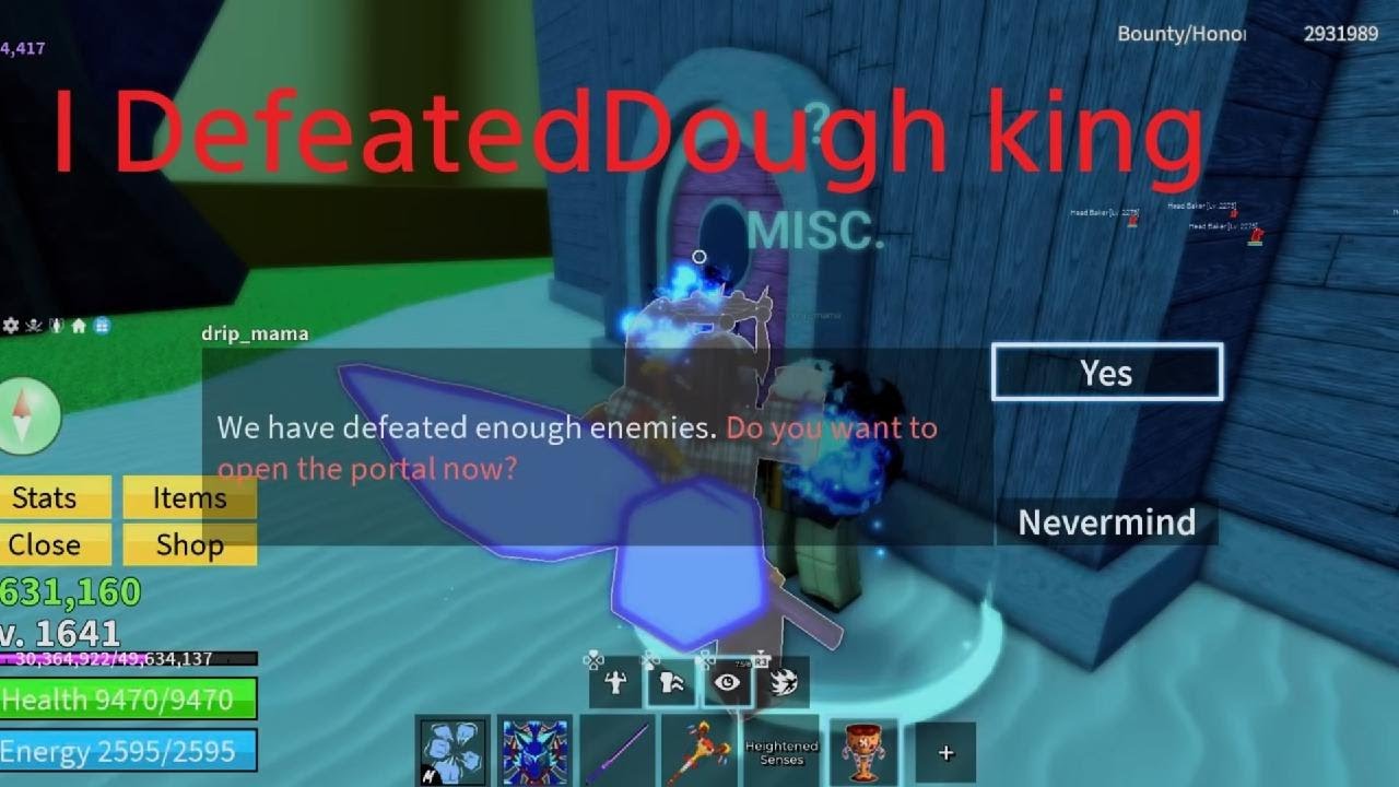 Roblox_ Blox fruits I defeated the Dough king !!!